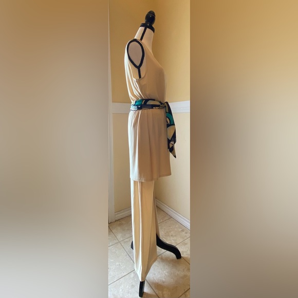 ANTTHONY Ladies Top & Pants w/ Tie Belt; Large; Light Yellow; EUC. - Picture 3 of 6